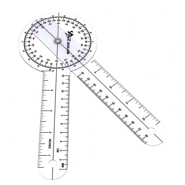 A2Z Scilab Plastic 8" Goniometer 360 Degree Physical Therapy Angle Protractor A2Z-ZR678
